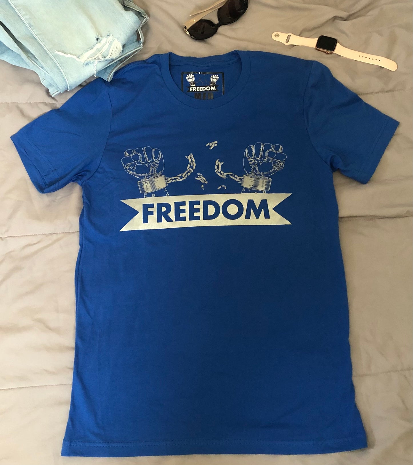 Freedom-T-Shirt with silver writing limited edition