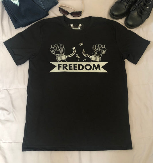 Freedom-T-Shirt with silver writing limited edition