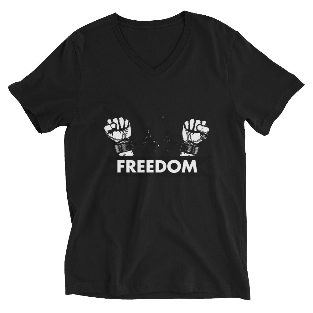 Freedom Unisex Short Sleeve V-Neck T-Shirt