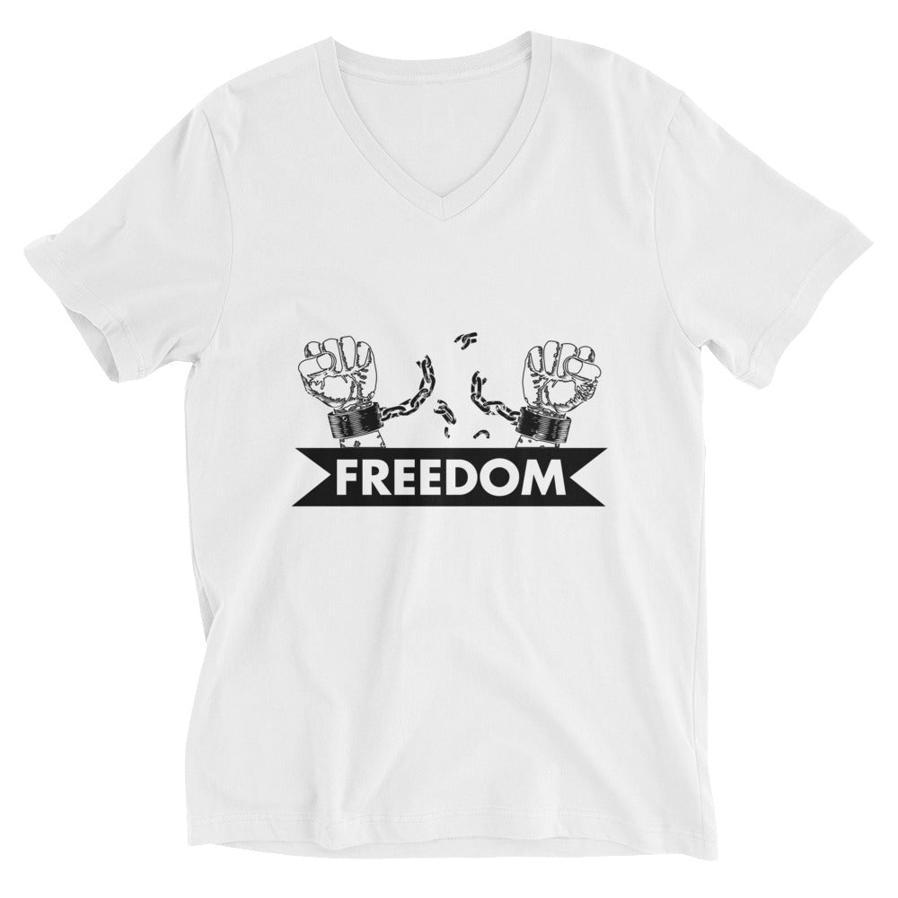 Freedom Unisex Short Sleeve V-Neck T-Shirt